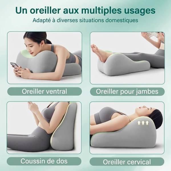 Memory Foam Wedge Pillow - Multifunctional Ergonomic Cushion for Back Support, Pregnancy and Reading - Green