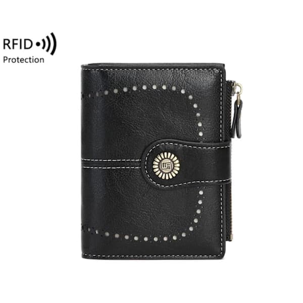 RFID liten kortlommebok svart black