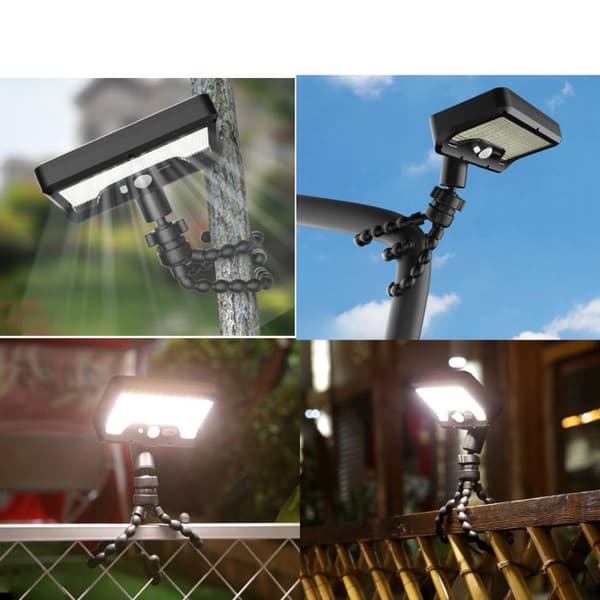 Utendørs solcellelampe med bevegelsessensor (1 enhet) - med fjernkontroll - 1500 mAh batteri - 3 moduser - IP65 vanntett - 01