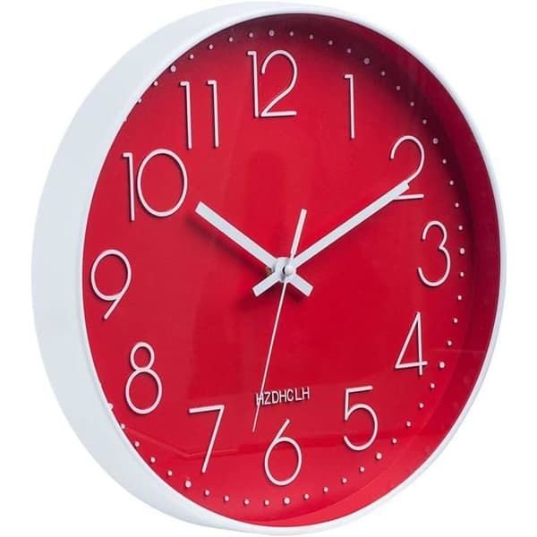 Väggklocka - LAKDD - 30 cm - Tyst - Modern dekoration - Röd