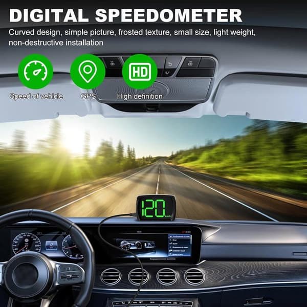 Smart GPS HUD Speedometer, KM/T GPS Digital Speedometer, 360° LED Digital Hastighedsindikator, til Cykler