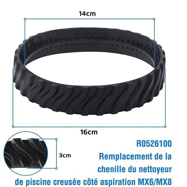 R0526100 MX8 MX6 Erstatningshjul til Baracuda Poolrensere (2 stk.)