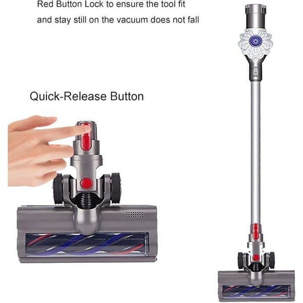 Børste for Dyson V8 V7 V10 V11 Støvsuger, Støvsugerhode Tilbehør for Dyson med 2 Erstatningsruller og 4 Automatiske LED-lys
