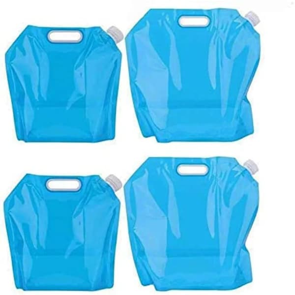 4 x Sammenleggbar vanntank Bærbar sammenleggbar drikkevann [2x5L + 2x10L] Vanntank Avfall