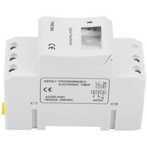 THC15A 220-240VAC 16A Digital Timerbrytare, Programmerbar Digital Timerbrytare för DIN-skena