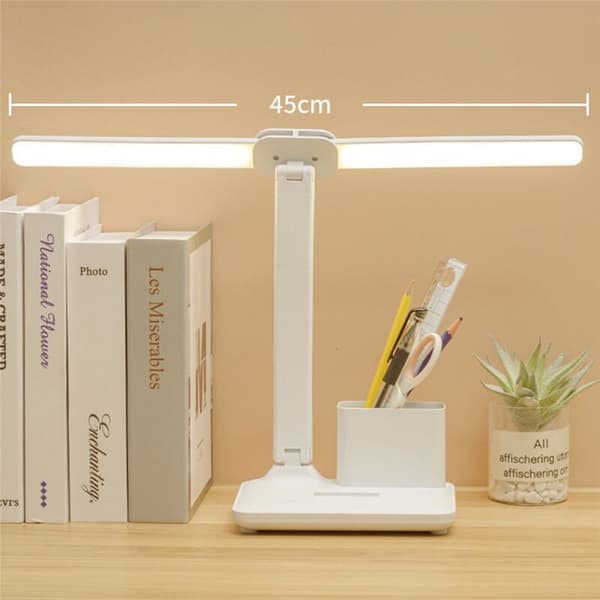 Dimbar LED-bordlampe med USB-lader – Fargekontroll – 160° svingvinkel – For lesing og studier