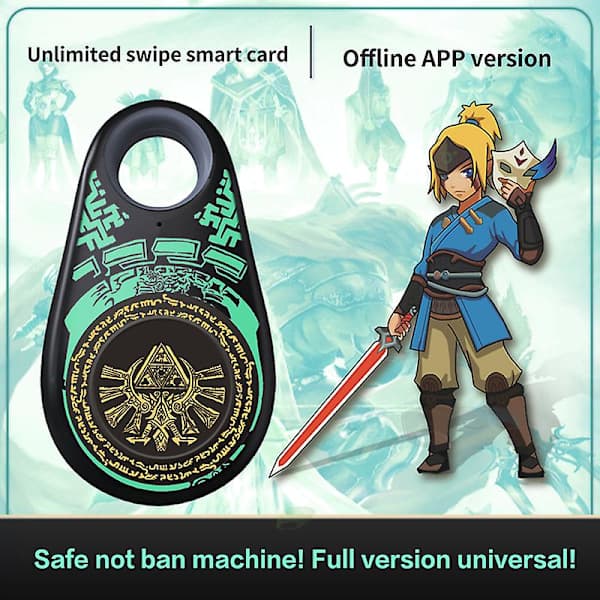 Ubegrænset Amiibo Link Bluetooth-nøgleapp understøttet til Zelda Splatoon 3 Black - Green