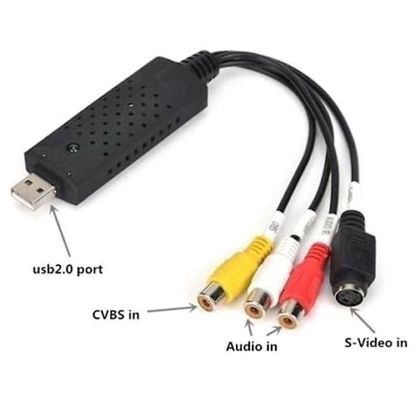 USB 2.0 VHS-kassett til PC DVD-konverterer Spill Video og Lyd Opptakskortadapter