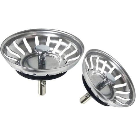 Diskbänksil, Silpluggfilter, Diskhoavlopp i rostfritt stål för ditt köksbadrum - 80 mm diameter (2-pack)