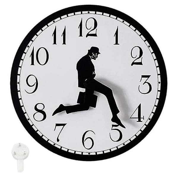 Walks Clock, Silly Walk Väggklocka, En Intressant Väggklocka för Sovrum Kök Vardagsrum, Nyhet[HsSs] Svart