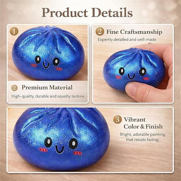 Glitterbulle, Glitterbulle Squishy med låda, Bulle Sensorisk Stresslindring Klämleksak White