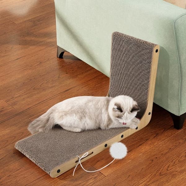 Kradsetræ til katte, 48 cm højt L-formet kradsetræ til katte, holdbart kradsetræ til katte