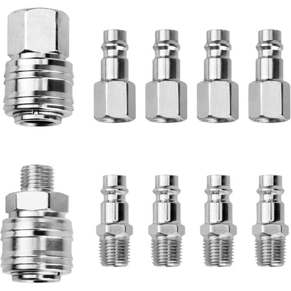 Kompressor snabbkopplingar, 10 stycken 1/4\" BSP kompressorkopplingar pneumatisk snabbkoppling luftkoppling