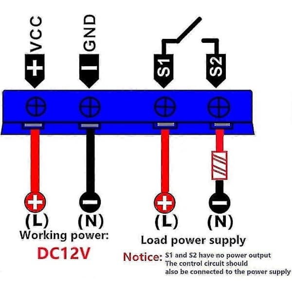 12V tidsrelæ 12 volt timerrelæ udendørs 10A digitalt nedlukningsrelæ justerbart nuværende Tw