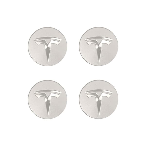 Velegnet til Tesla Tesla Model 3 hjulkapsel logo - sort sort etiket (mat) (fire pakke)