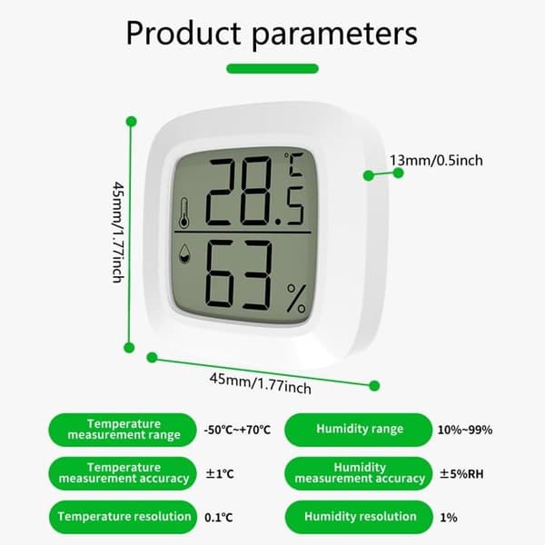 Innetermometer Sett med 4 Digitale Termometer Hygrometre for Hjemmet, Digitalt Termometer for Soverom