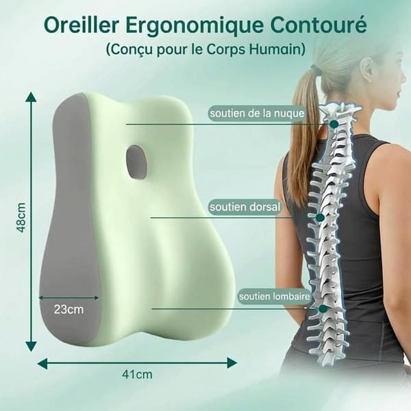 Memory Foam Wedge Pillow - Multifunctional Ergonomic Cushion for Back Support, Pregnancy and Reading - Green