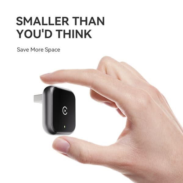 2-i-1 Trådløs CarPlay-adapter, Trådløs CarPlay & Android Auto-adapter – Kompakt, Plug-and-play Sort