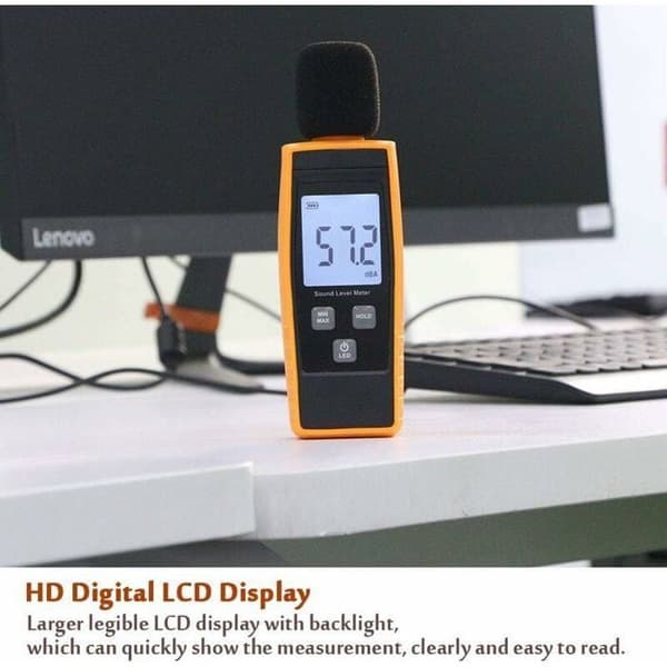 VRESOURCING Manuaalinen melutason testaaja taustavalaistulla LCD-näytöllä