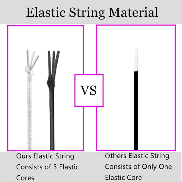 Elastisk tråd til armbånd, 2 ruller 1 mm Robust strækbar elastisk tråd til smykkefremstilling, halskæder, perler sort og hvid Sort og Hvid