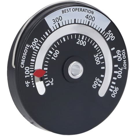 Magnetisk kamintermometer 0-500℃, urtavla i aluminiumlegering, hög precision, för öppen spis
