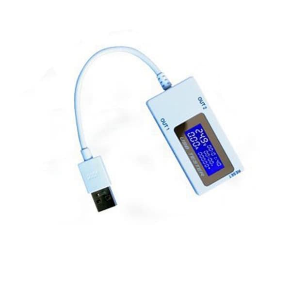 Mini dobbel USB spenningstester USB strømmåler belastningstester overvåker USB-porter digitalt display DC 4-30V 0-5A 0-150W