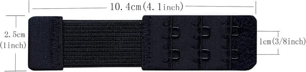 Sæt med 3 bløde, komfortable bh-forlængere med 2 hægter, 10 cm x 2,5 cm