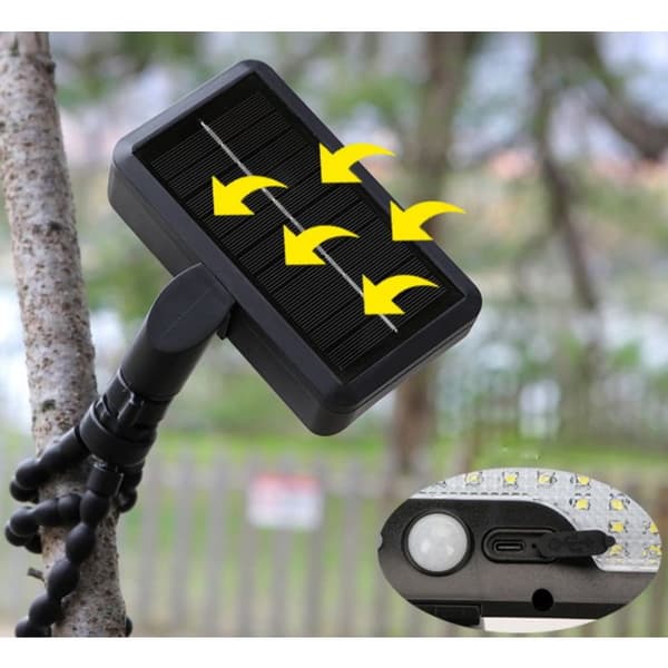 Utendørs solcellelampe med bevegelsessensor (1 enhet) - med fjernkontroll - 1500 mAh batteri - 3 moduser - IP65 vanntett - 01
