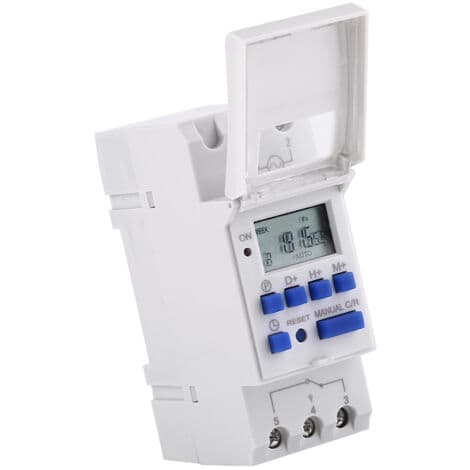 LCD Digital Timer AC 220V – 16 koblingsgrupper – Ugentlig programmering – DIN-skinne montering – 15A strøm – 3000W effekt