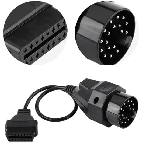 OBD2 20-pin til 16-pin adapterkabel – Kompatibel med E36 E38 E39 E46 E53 X5 Z3 – ABS-materiale – Lengde 320 mm