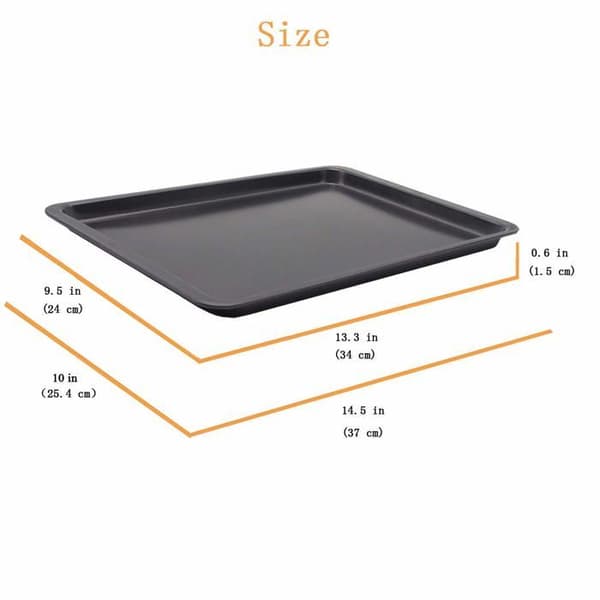 Sæt med 14,5\" x 10\" non-stick bageplader, store rektangulære bageplader (sæt med 3)
