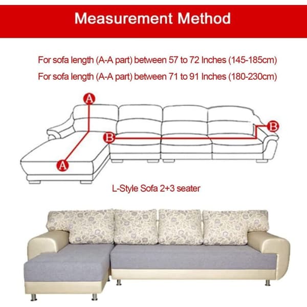 2-sits + 3-sits hörnsofföverdrag set om 2, L-format elastiskt hörnsofföverdrag för hörnsoffa, schäslongöverdrag