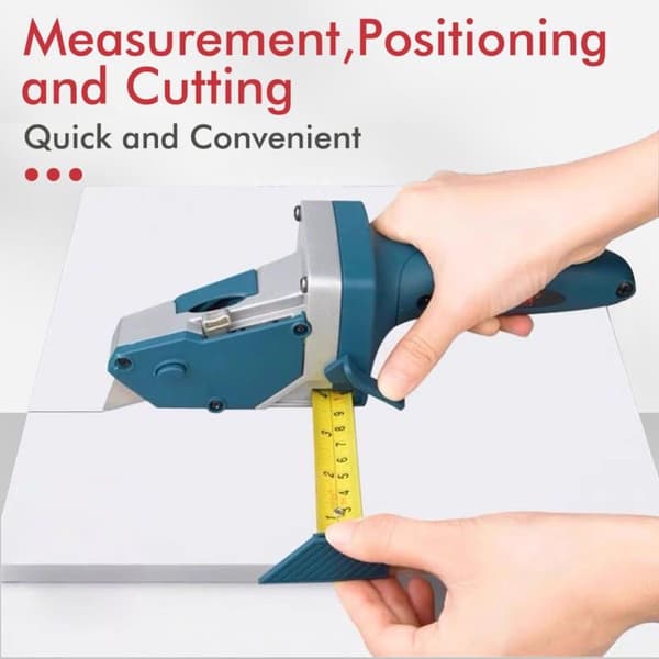 Gipspladeskæreværktøj med 5 udskiftningsklinger. Præcis skæring til gipsplader og KT-paneler. Ergonomisk design.