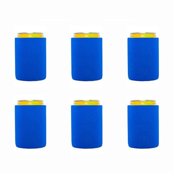6 Ølkøler/Ærmer Blød Isoleret Genanvendelig Holder Blå Blue