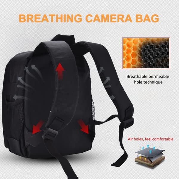 Vattentät Slitstark Stötsäker DSLR Kameraväska Ryggsäck (Orange)