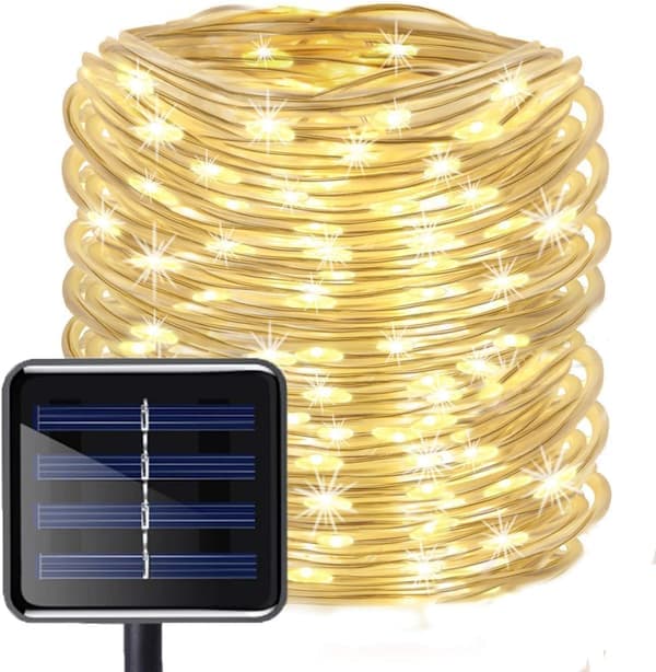 Utendørs Solar Hage LED Lyslenke PVC Rørlys Kobbertråd