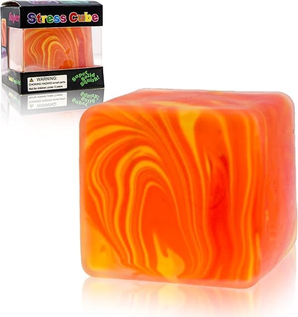 Squishy Sensor Fit Legetøj trykkube, gel-fyldt elastisk trykkugle, langsom rebound blød ekstruderingskugle ORANGE Flowmønsterblok 5.5cm ORANGE Flow pattern block 5.5cm