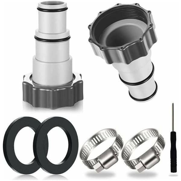 2 STK Poolslangeadapter, Pooladapter, Adapter til Intex Pools, Poolslangeadapter, Pumpeslangeadapter, Fitting til Poolslange Ø 32 og 38 mm