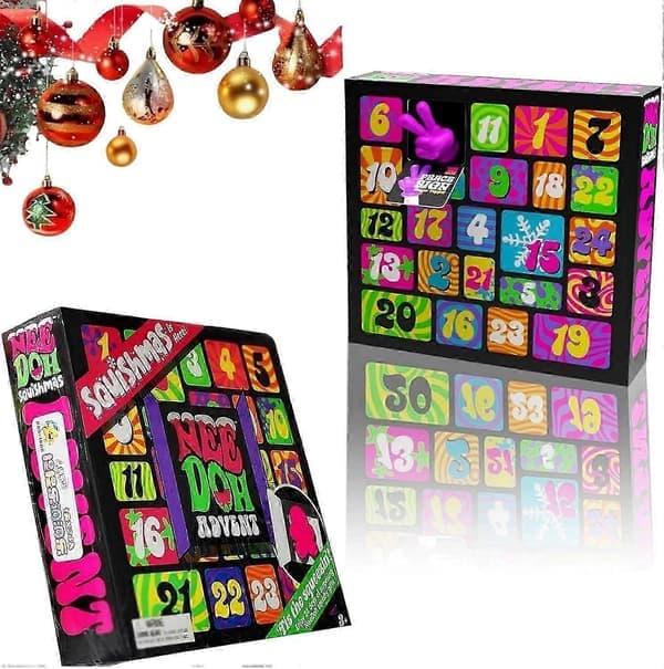 Nee Doh Squishmas Adventskalender 2025 - 24 dagars nedräkning, Squishy klämleksaker Julöverraskning Blind Box Present