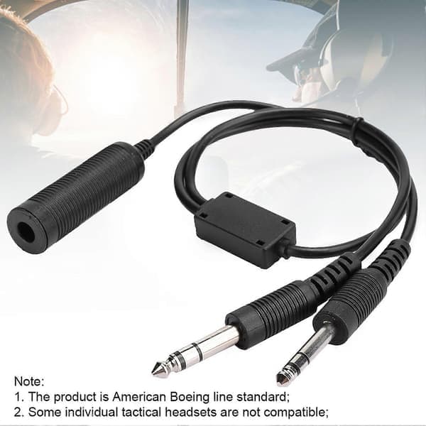 Helikopter headset adapterkabel til almen luftfart U 174