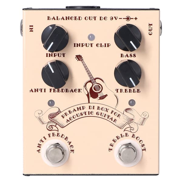 Gitarforforsterker Effekt Analog Stompbox Pedal Knottekontroll Lydtilbehør DC9V 100mA