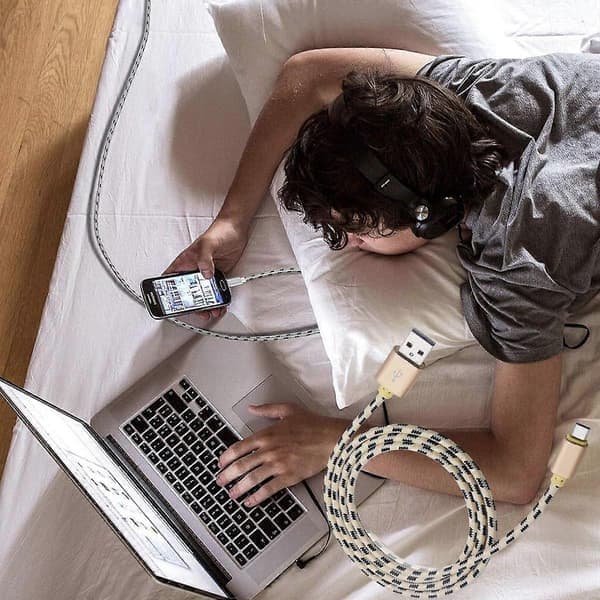 m - USB-C Hurtigoplader / Kabel - Vælg farve! Rosaguld Rosaguld style3266