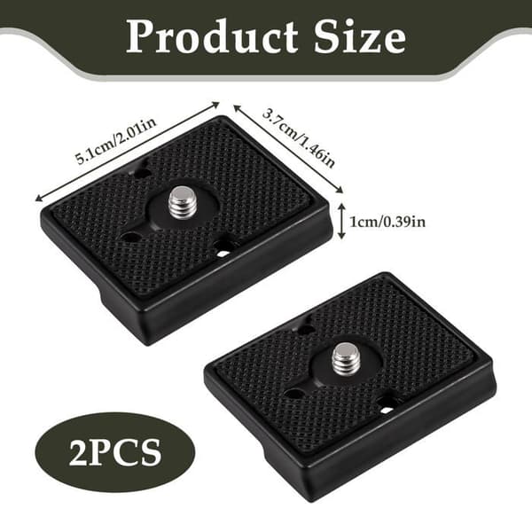 2 stk. Quick Release-plader kompatible med Manfrotto 200PL 14, 200pl-14 Quick Release monteringsplade
