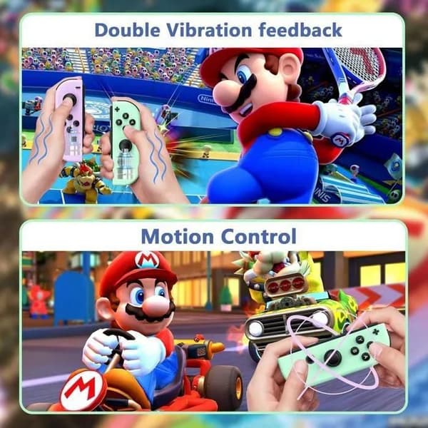 Switch-kontroller, trådløs kontroller for Nintendo Switch/Switch Lite/Switch OLED, justerbar turbo/dobbel motor/justerbar vibrasjon/6