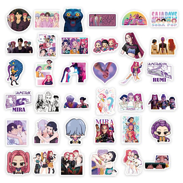 74 ark Grenseoverskridende k-pop Devil Hunting Group Devil Man Group Tegneseriefigur Graffiti Klistremerke DIY Kreativ Datamaskin Witch Hunt B14 sheets in a loop