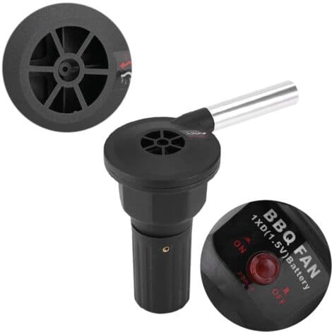 Kraftfuld Mini Elektrisk Blæser til Grill, Lav Støj, Picnic Luftblæser
