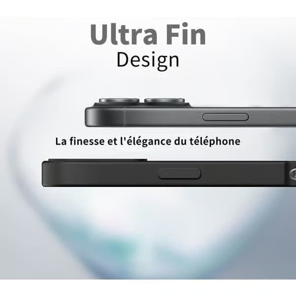 Tenphone Cover til iPhone 17 (6,3\") – Stødsikker blød TPU med kamerabeskyttelse – Sort iPhone 17 Noir