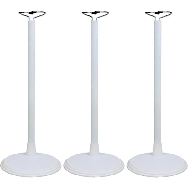 3-pack Vit Justerbar Dockställning för 35-46 cm Babydockor Displayhållare