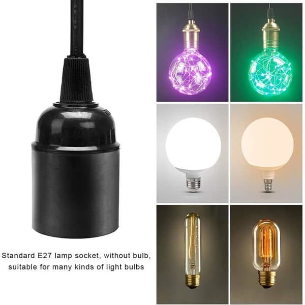 Industriel 6-lys lysekrone, retro vintage edderkoppendel, DIY loftslampe, justerbar højde, med 2M kabellængde - E27