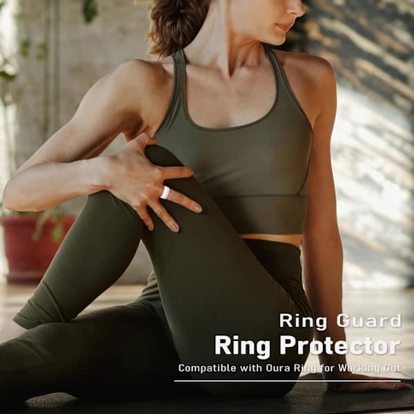 Beskyttelse til Oura Ring, 4 stk beskyttelse kompatibel med Oura Ring, Elastisk etui til Oura Ring Gen 3 Træning sort sort S
